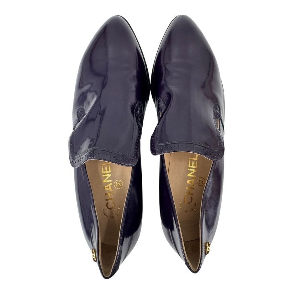 Chanel Loafers Purple – Glazed Calfskin Pre-Fall 2015 Karl Lagerfeld EU 38 - Picture 5 of 7